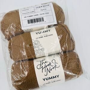 3 The Hook Nook Yummy Yarn Olive You Green Bulky 80 Acrylic / 20 Wool